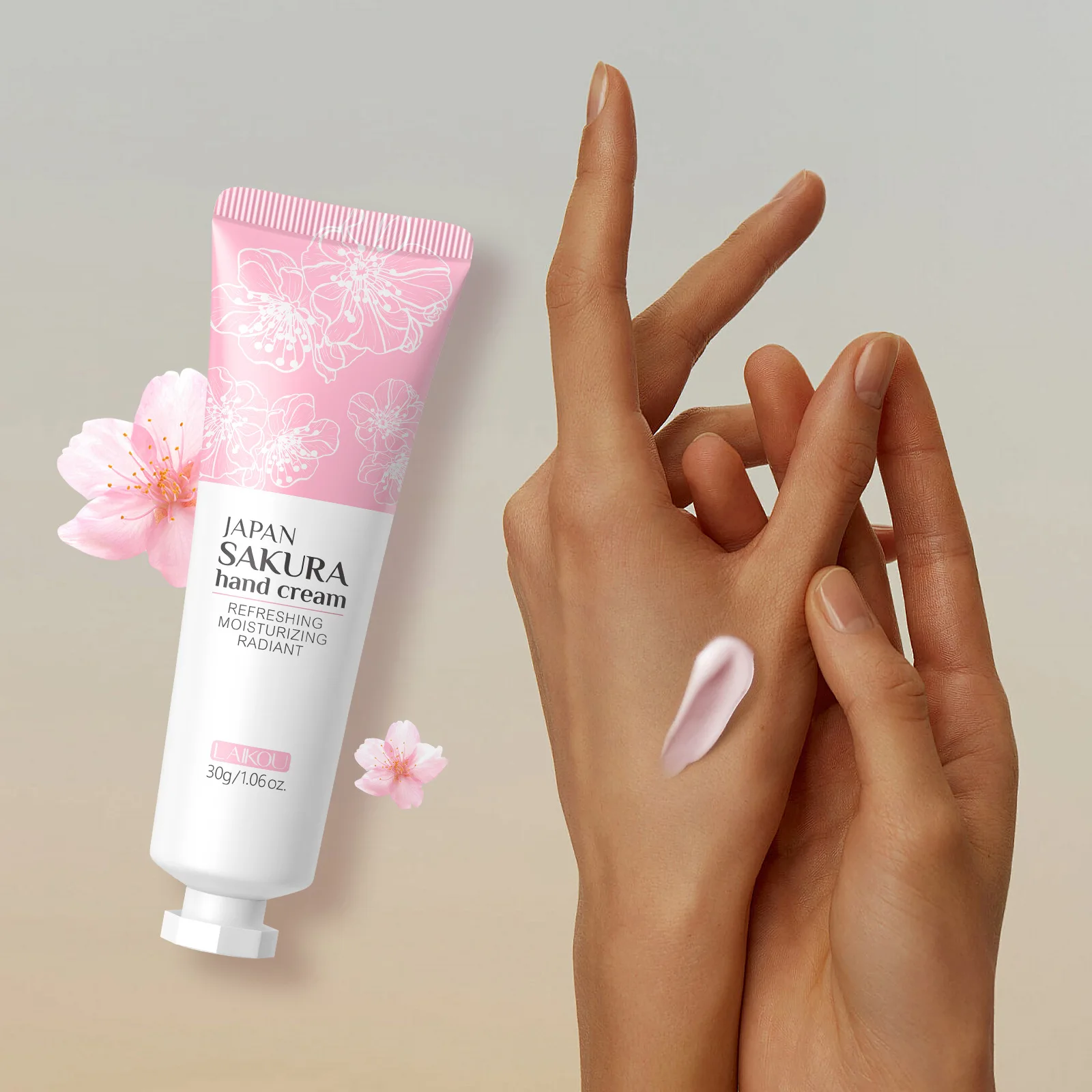 30g Sakura Hand Cream Whitening Wrinkle Removal Anti-crack Moisturizing Fade Fine Lines Skin Care Health Beauty