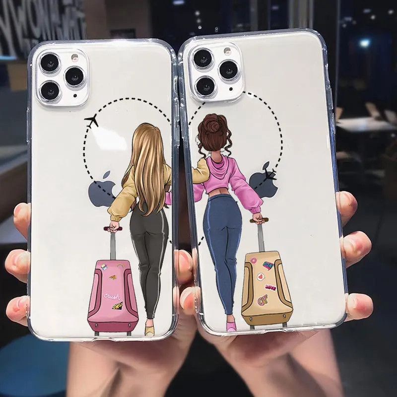 

Girls Bff Best Friends Forever Phone Case For iPhone 16 Pro Max 11 12 13 14 15 Pro Max 14 15 16 Plus Couple Cover Coque