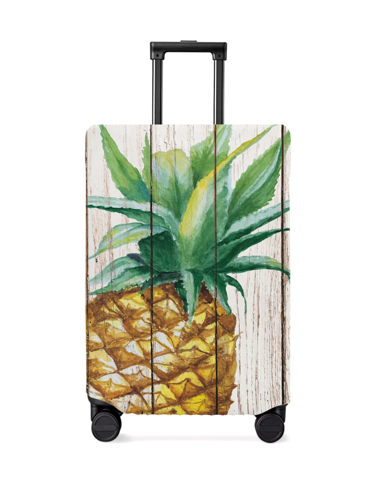 

Vintage Wood Grain Tropical Fruit Pineapple Luggage Cover Travel Accessories Suitcase Elastic Dust Case Protect Sleeve