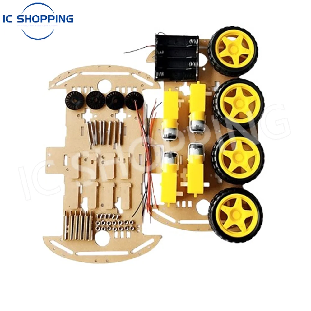 Four-wheeled Intelligent Car Chassis Bluetooth Remote Control Car Accessories Suitable for Robot Project Development