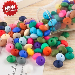 Sunrony 50/100pcs New Color Silicone Lentil Beads 12mm For Jewelry Making DIY Decorative Bracelet Beads Jewelry Accessories