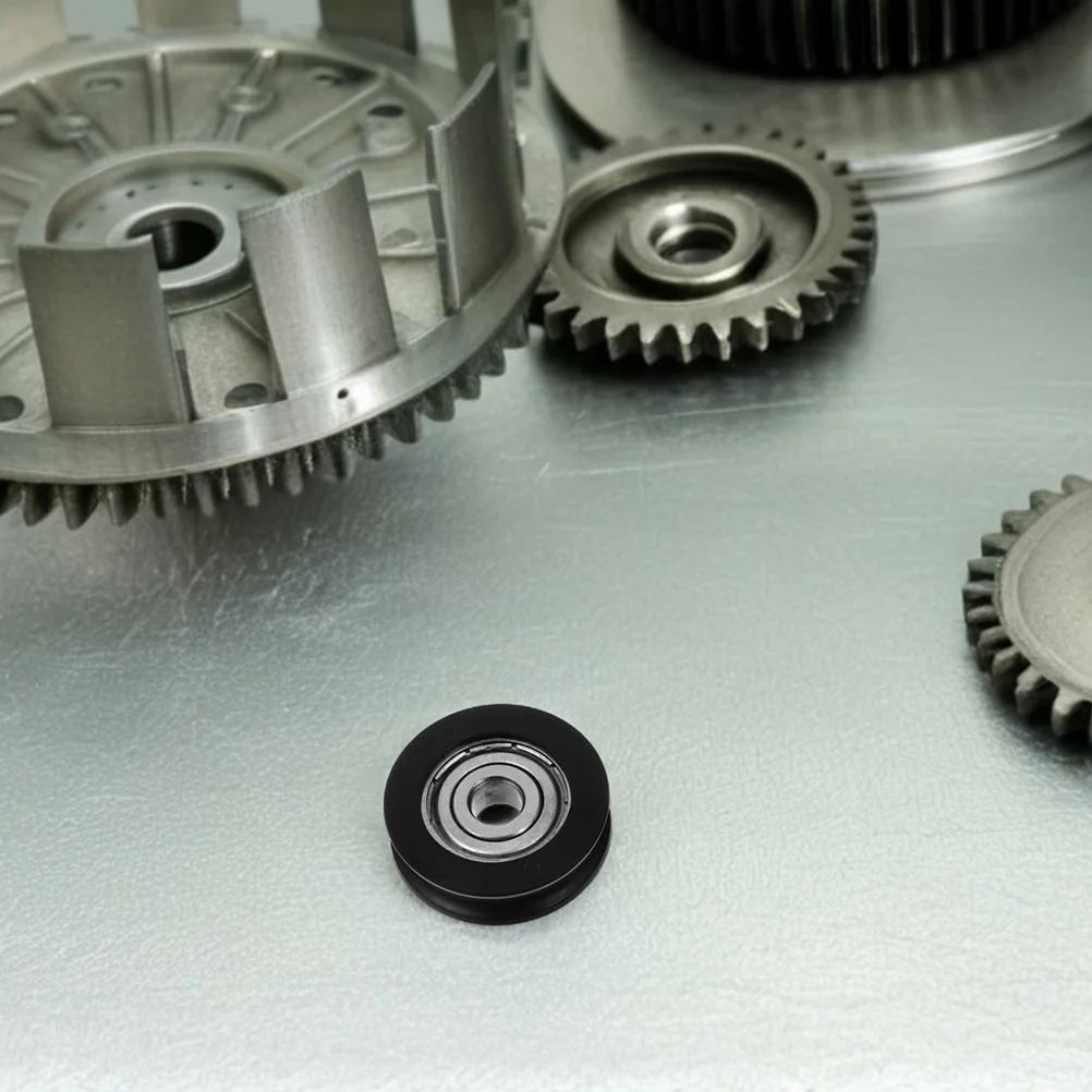 Puleggia per porta scorrevole in lega di alluminio rivestita in nylon da 6 pezzi Hardware per mobili silenzioso Armadio Porta in vetro per armadio