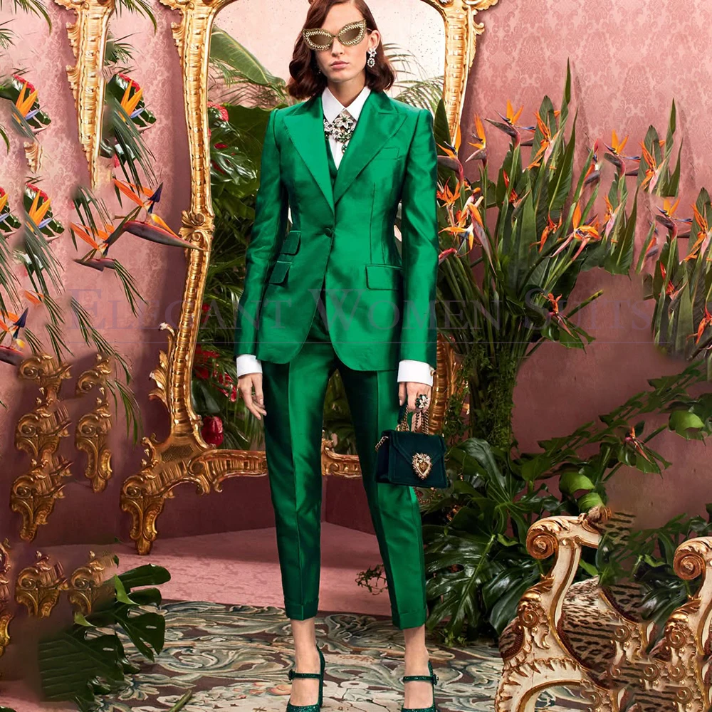 Customized Women's Suits 3 Piece Jacket Pants Vest Luxury Evening Office Lady Festival Female Clothing Outfits Costume