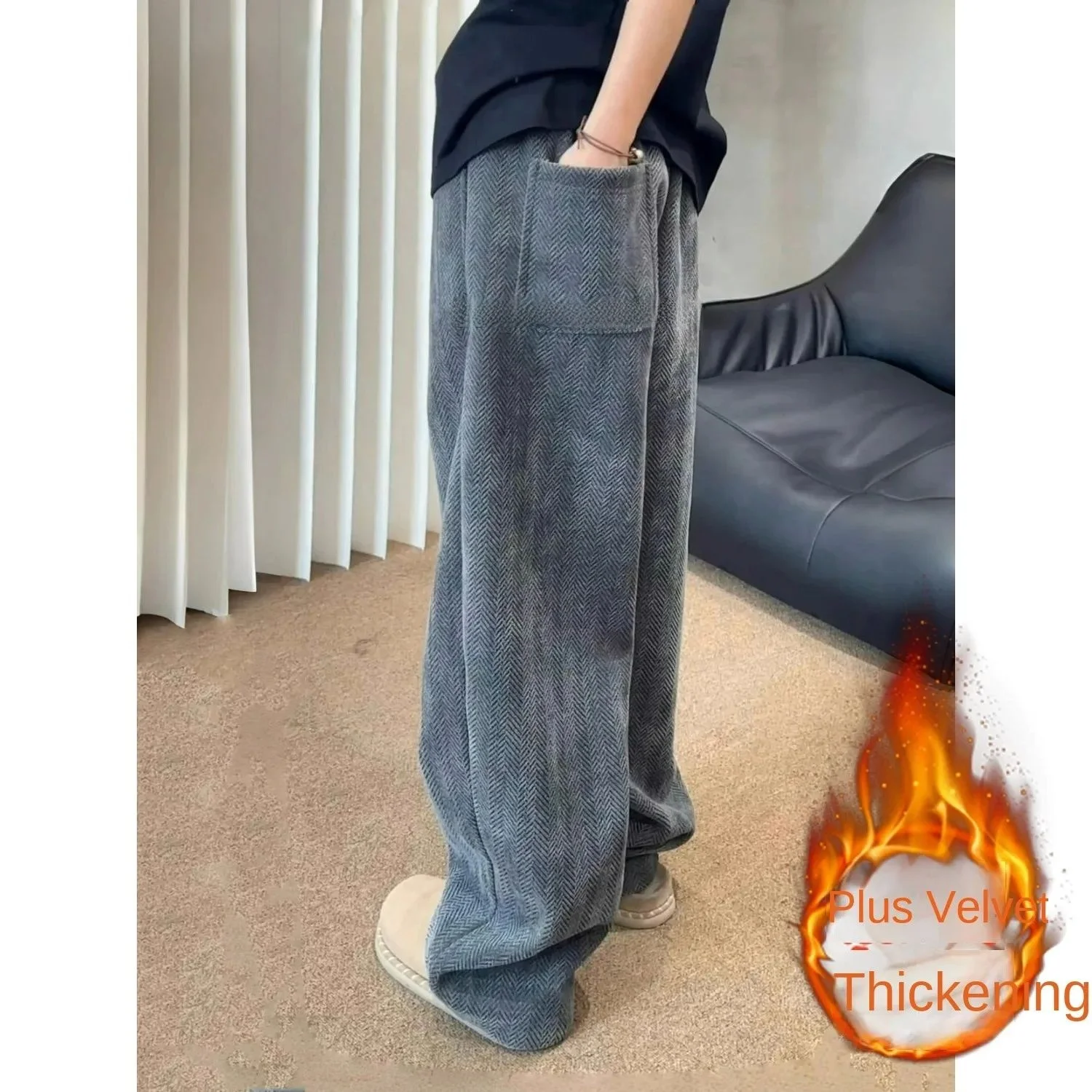 

Мужские ретро-спортивные брюки свободного прямого кроя, прочные, с завязками, нейтральные, летние, в стиле Cleanfit