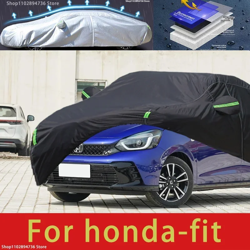 

For Honda Fit Fit Outdoor Protection Full Car Covers Snow Cover Sunshade Waterproof Dustproof Exterior black car cover