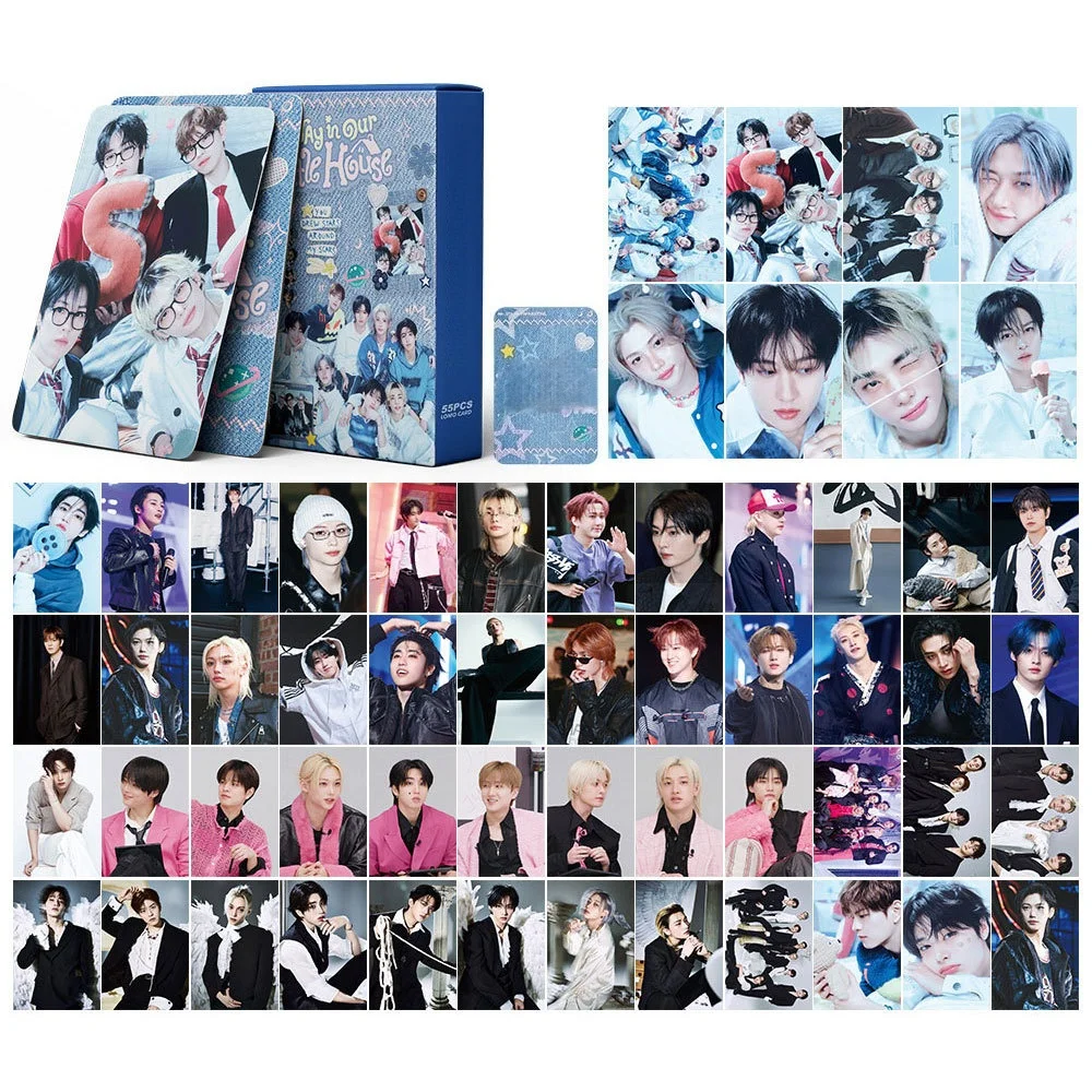 

55/92PCS Set Boy Group Album Photocards Stickers Mini Cards LOMO Little House Fan Support Collection Cards Birthday Gift