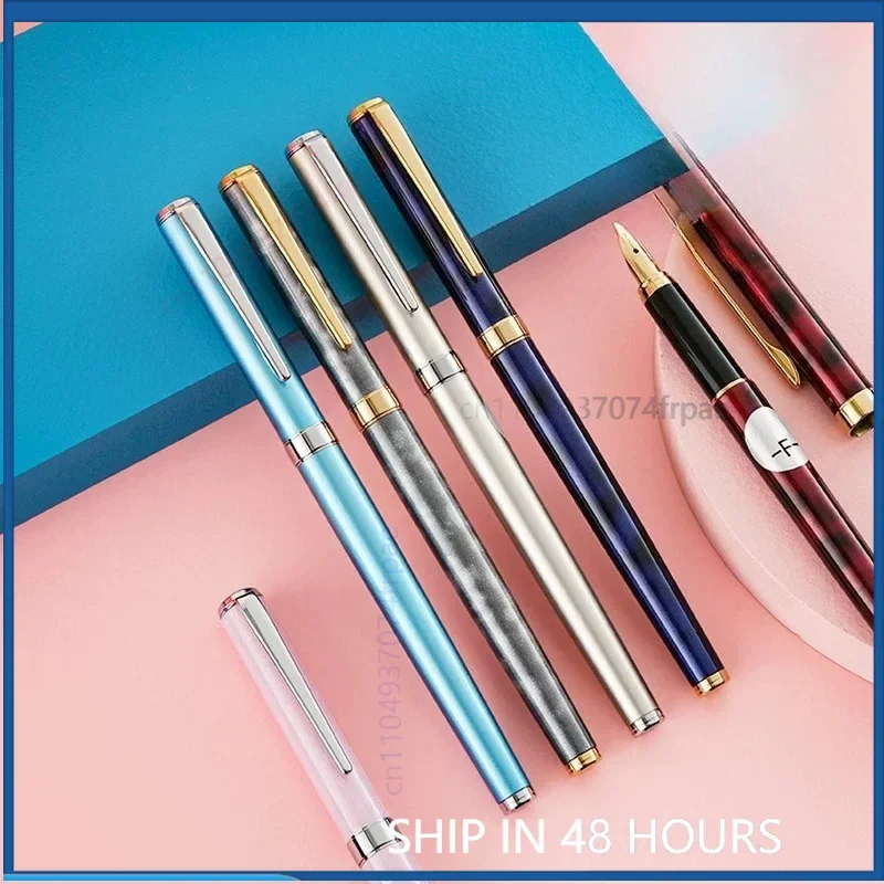 For PILOT Cavalier Elegant Fountain Pen Brass Body Marble Pearlescent Paint Design Iridium Nib Handwriting Practice Stationery