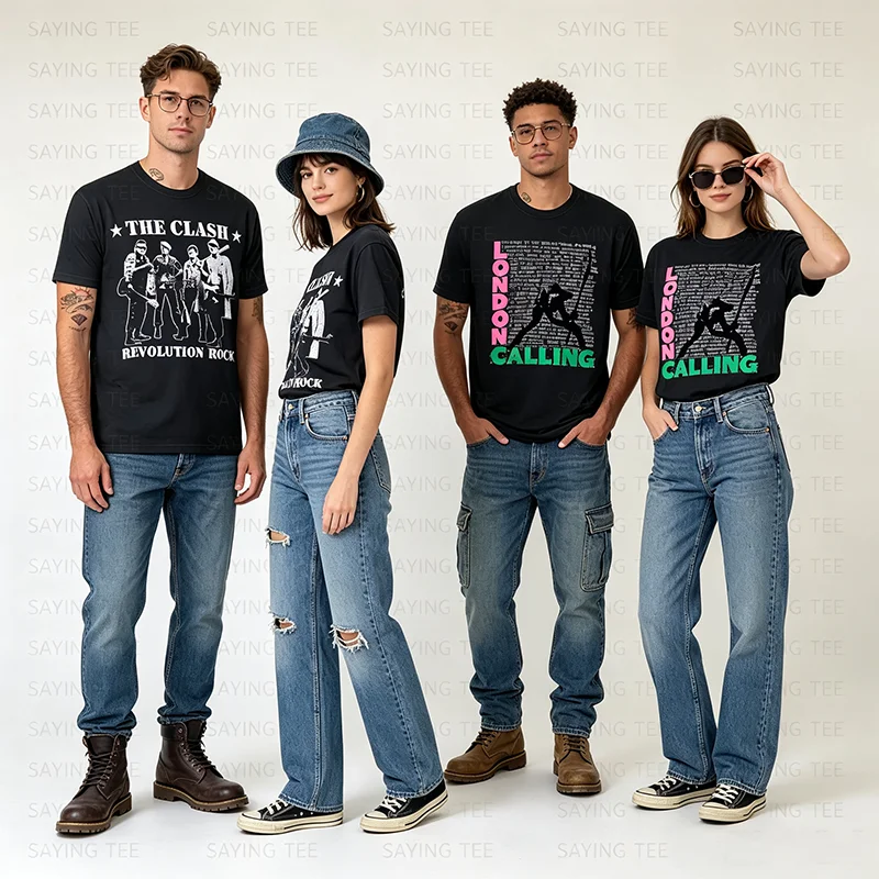 The Clash L'Appel De Londres Retro London Sounds Herren-Grafik-T-Shirt, weiche Baumwolle, Y2k Vintage Rock Streetwear Kleidung, Musik-T-Shirts – Detail 6