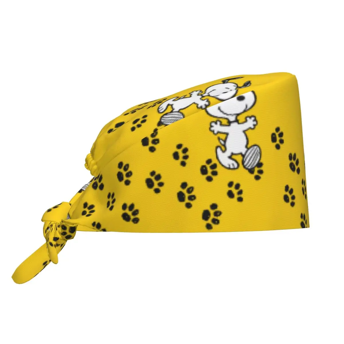 

Custom Adjustable S-Snoopyes Paw Print Path Working Hat Men Women Comic Dog Surgical Hat Scrub Doctor Surgeon Cap for Nurse