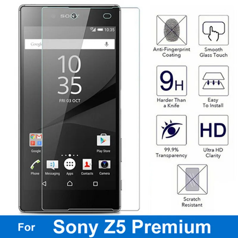 

9H Tempered Glass For Sony Xperia Z5 Premium E6853 E6883 Protective Film for sony xperia z5 plus z5p Screen Protector Glass