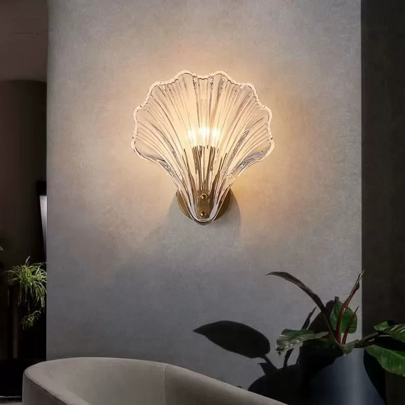 European Modern Minimalist LED Glass Wall Lamp Indoor Home Decoration Lighting Living Room Corridor Bedroom Bedside