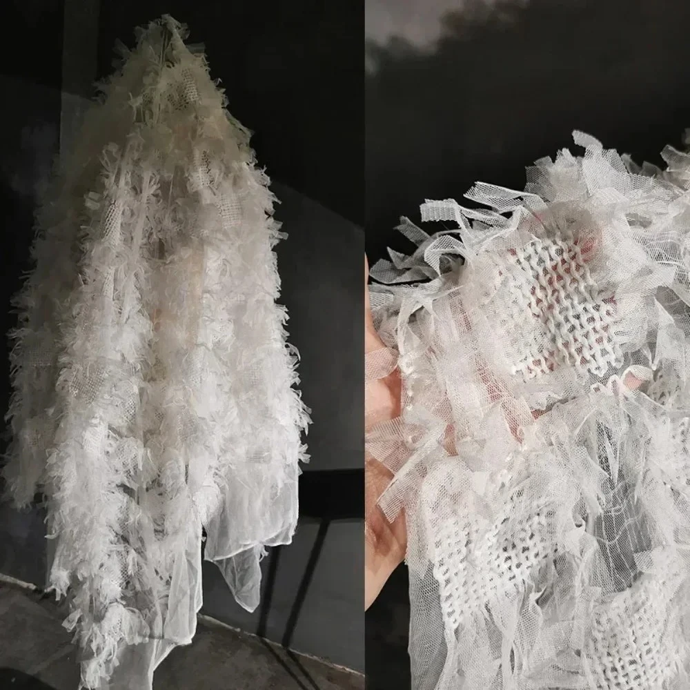 Three Dimensional Heavy Texture Woven Mesh Fabric Stage Apparel Dress Background Decoration Graduation Design Sew Material Cloth