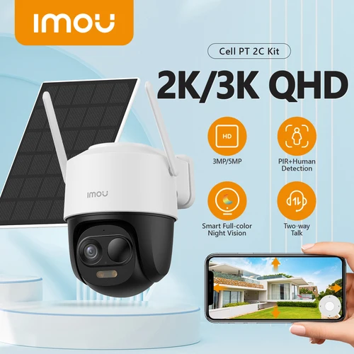 IMOU Cell PT 2C Kit cámara alimentada por batería cámara exterior seguridad Wifi cámara de vigilancia CCTV PIR detección de vehículo humano