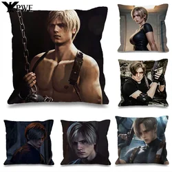Leon Kennedy Decorative Pillowcase 45x45 Printed Anime Pillow Case Ornamental Pillows for Living Room Cushion Cover
