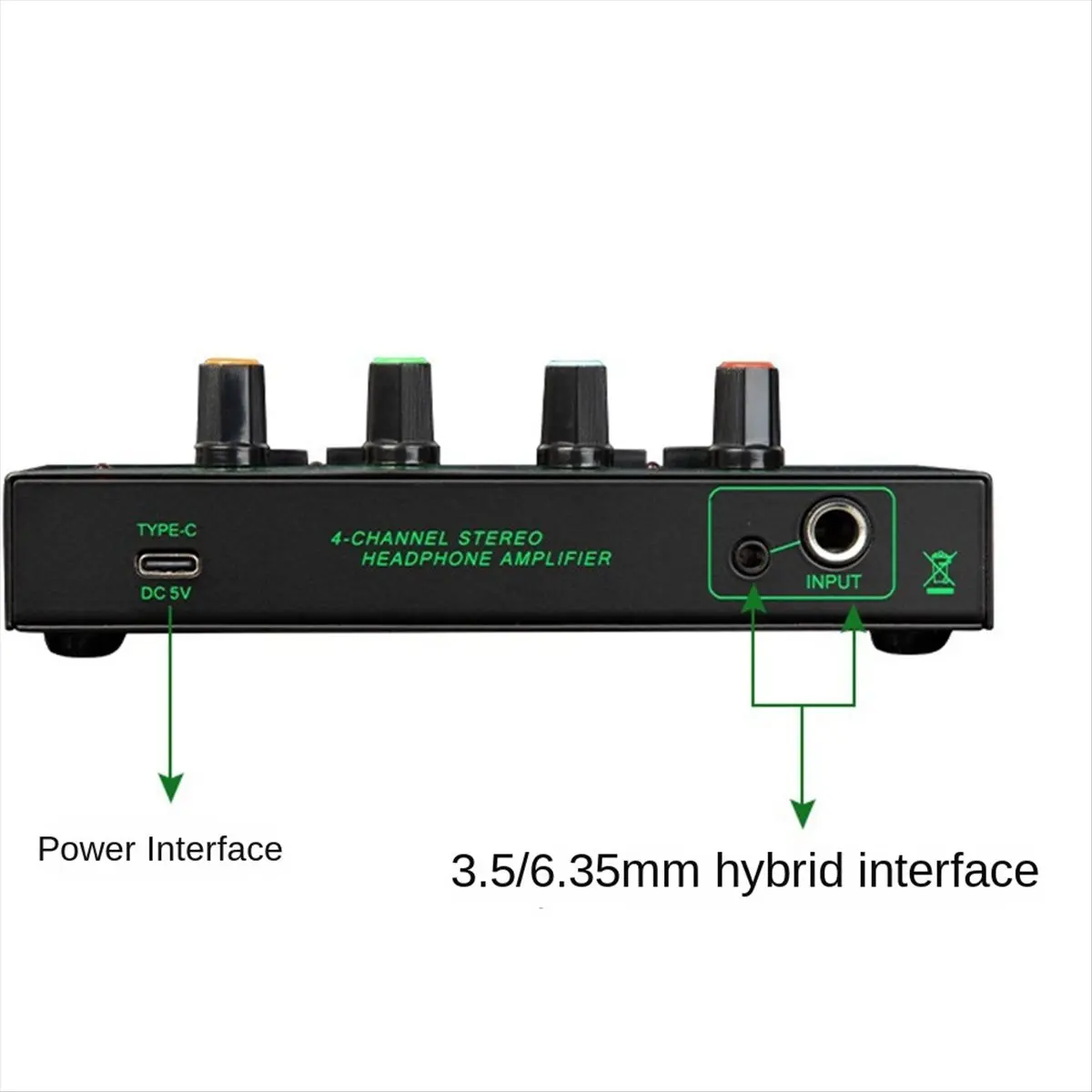 A003 6 Channels Mini Headphone Amplifier HA400 Ultra-Compact Stereo Audio Amplifier Earphone Amp for Music