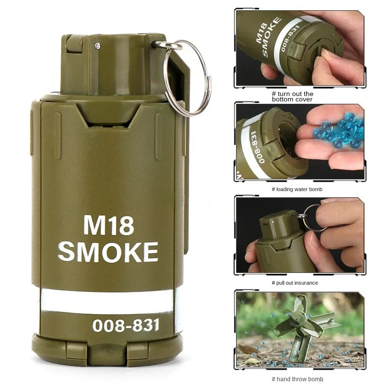 M18 Smoke Explosive Water Gel Grenade Model Zabawka wojskowa dla dorosłych Chłopcy Dzieci CS GO Look Prawdziwy film Rekwizyt Śmieszny prezent urodzinowy