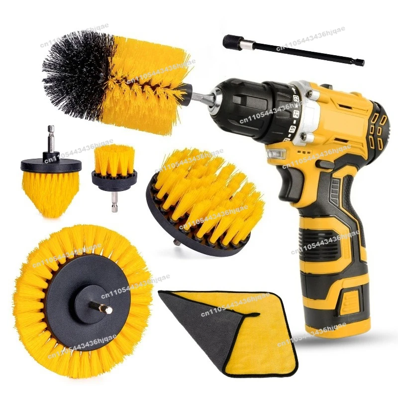 

Electric Drill Brush 6-piece Set Conical Electric Drill Bit Kitchen Bathroom Floor Disc Brush Cleaning Brush Set