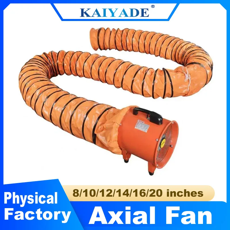 for Warehouse Home 8 inch Exhaust Fan Industrial Ventilation Fan with 10M/5M PVC Duct Hose Portable Extractor Blower