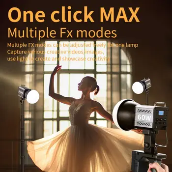 Kamera için COB Video Işığı, CRI95+, 2700K-6500K, Çift Renkli LED Video Işığı, Profesyonel Stüdyo Işığı, 60W