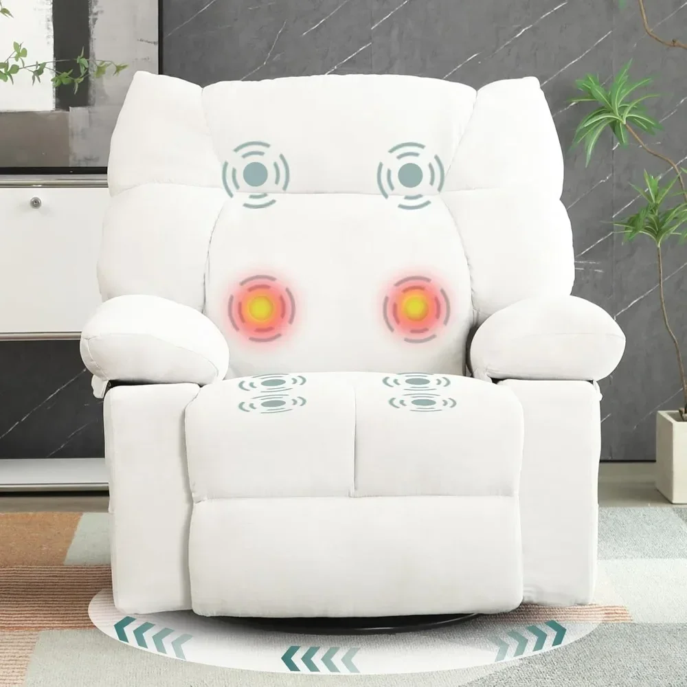 Power Swivel Rocker Recliner Chair Oversized for Adults, Electric Heated & Massage Chair Recliner with USB/Type-C,, Customized