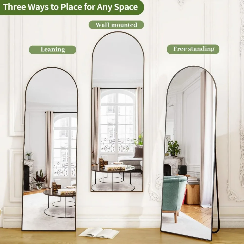 Espelho de parede de comprimento total 59x16, moldura de liga de alumínio, ideal para quarto e vestiário, espelho de corpo inteiro