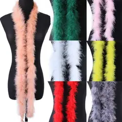 2M Feather Boa Strip Apparel Fabric Christmas Tree Fluffy Feather On Ribbon Craft Costume Fancy Dress Wedding Party Decoration