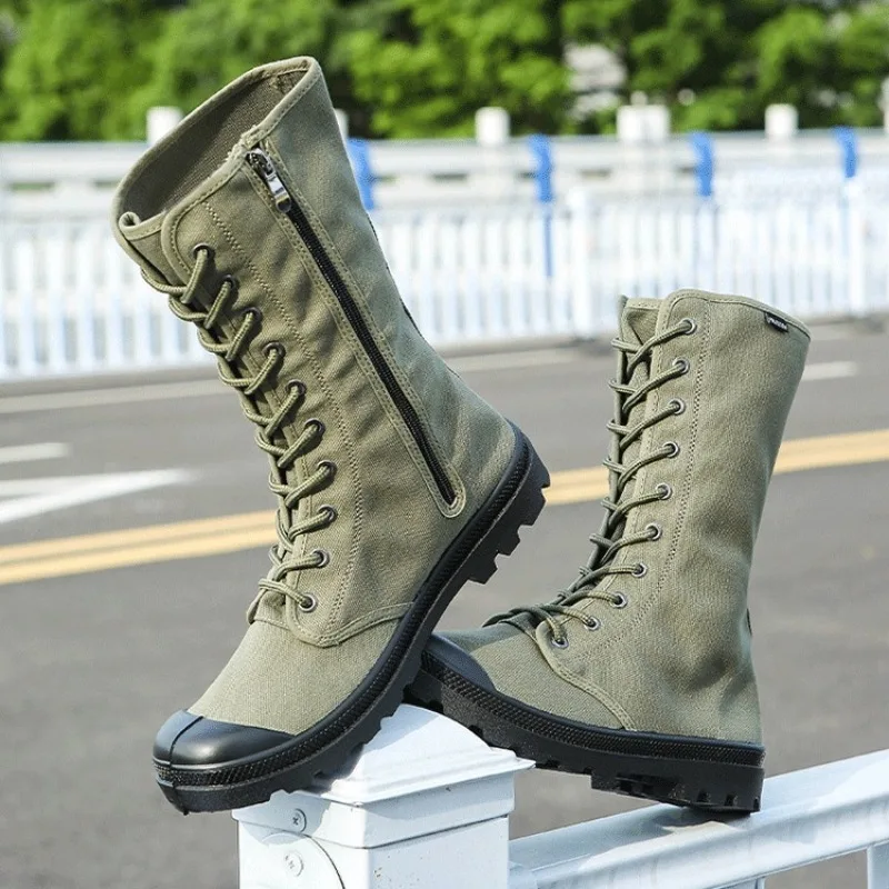 Men Boots Classic High Top Canvas Shoes Outdoor Non Slip Hiking Boot Laced High Top Casual Shoes for Man Sneaker Tênis Masculino