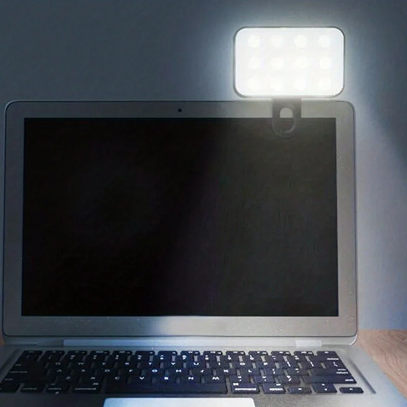 Mini Selfie Fill Light Rechargeable Adjustable Brightness Clip On Mobile Phone Computer Photography LED Lights 3 Color Modes