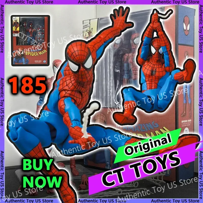 

Original Ct Toys Spiderman Figure Mafex 185 The Amazing Spider-Man SHF Anime Action Figure Customized Gifts Toys