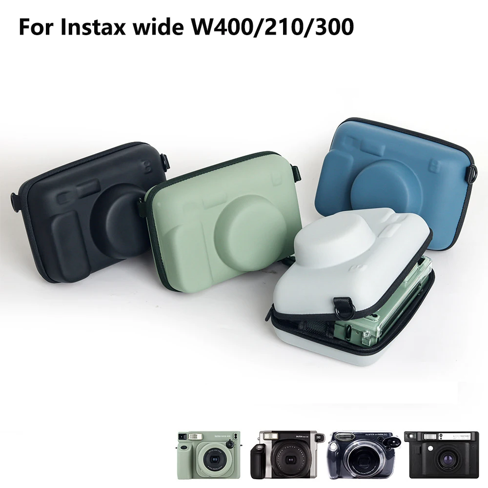 Camera Protective Cover Case Bag For Fuji Instax Wide w400/w300 Camera General Hard Case PU Protective Pouch with Shoulder Strap