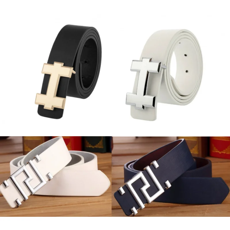

Мужской и женский повседневный модный ремень, корейская версия, ремень с золотой пряжкой, модный I-образный ремень с пряжкой