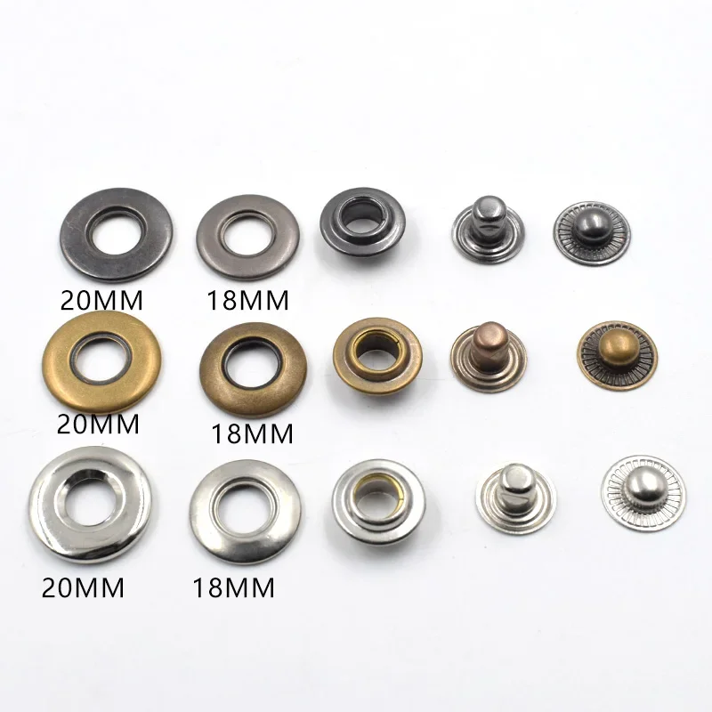 Brass Snaps Hollow Buttons for Crafts Big Push Buttons Metal Fastener Sewing Accessories Diy Cloth Craft