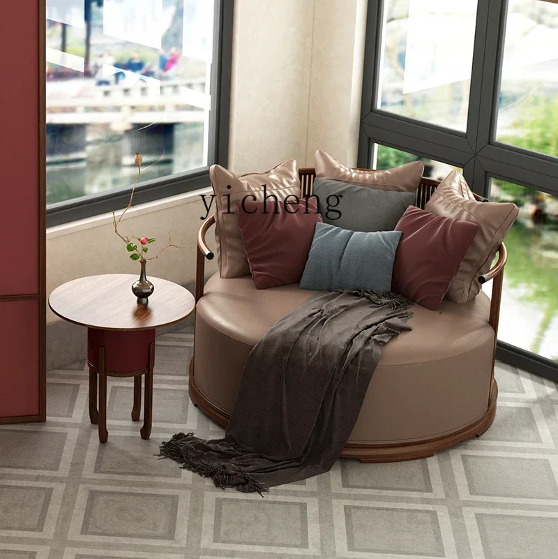 

single sofa living room home modern black walnut light luxury simple furniture lazy chair