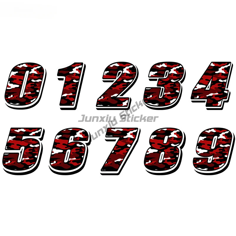 Car Styling Racing Number Camouflage Sticker Motocross Auto Stickers Bike  Waterproof decals