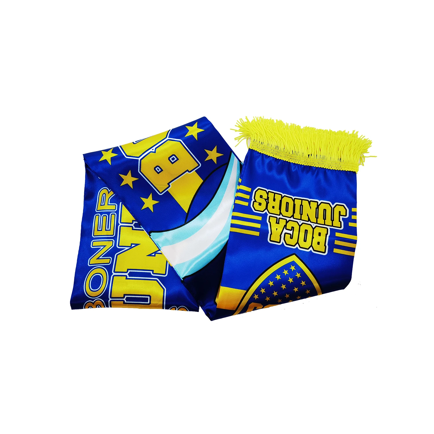 15x150cm Double Side Printing Satin Football Soccer Fans Boca Juniors Scarf Silk flags banner