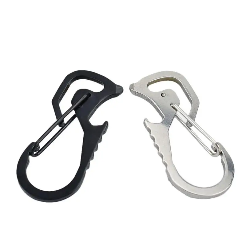 Climbing Spring Hook Large Aluminum Carabiner With Bottle Opener Aluminium Climbing Buckle For Hammocks Camping Key Chains