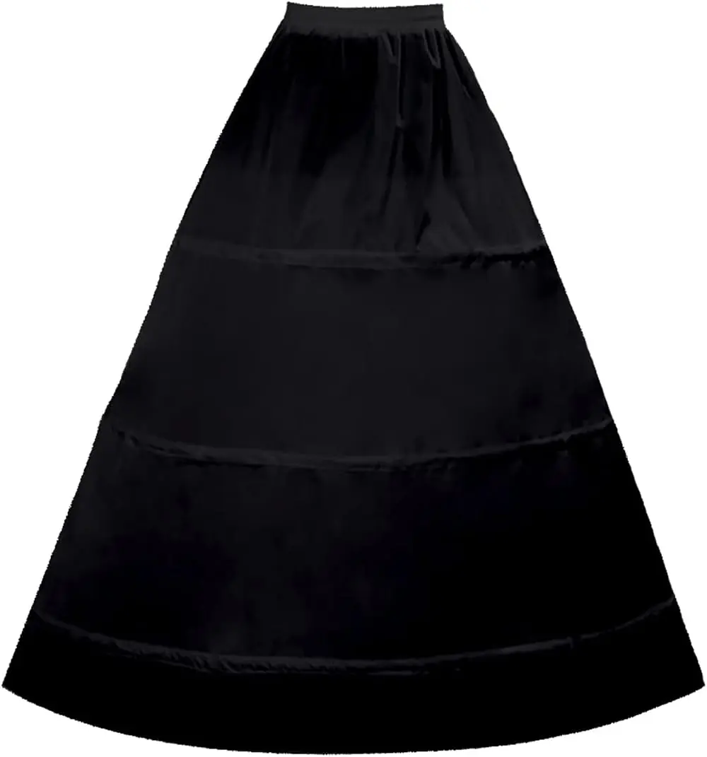 

Women Crinoline Petticoat 3 Hoops Skirt Elastic Half Slip A Line Underskirt for Wedding Ball Gown Bridal Dress
