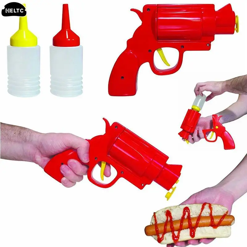 1PC Creative Seasoning Gun Plastic Salad Sauce Bottles Condiment Dispenser Ketchup Mustard Sauce Jar Kitchen Cooking Tools 