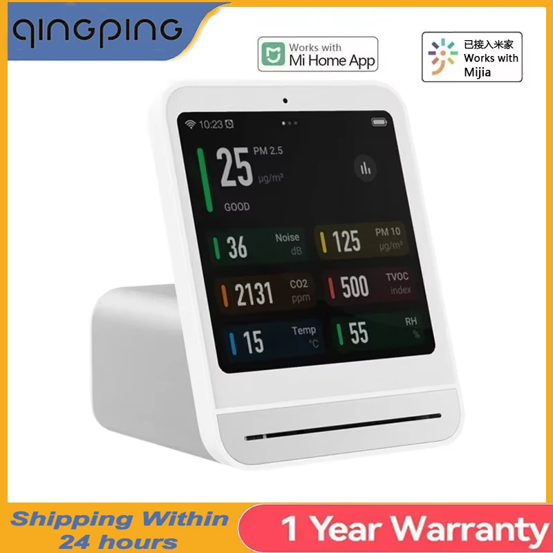 

Qingping Smart Air Detector 2nd Touch Screen Control Temperature Humidity Sensor for Xiaomi Mijia CO2 PM2.5 Quality Monitor