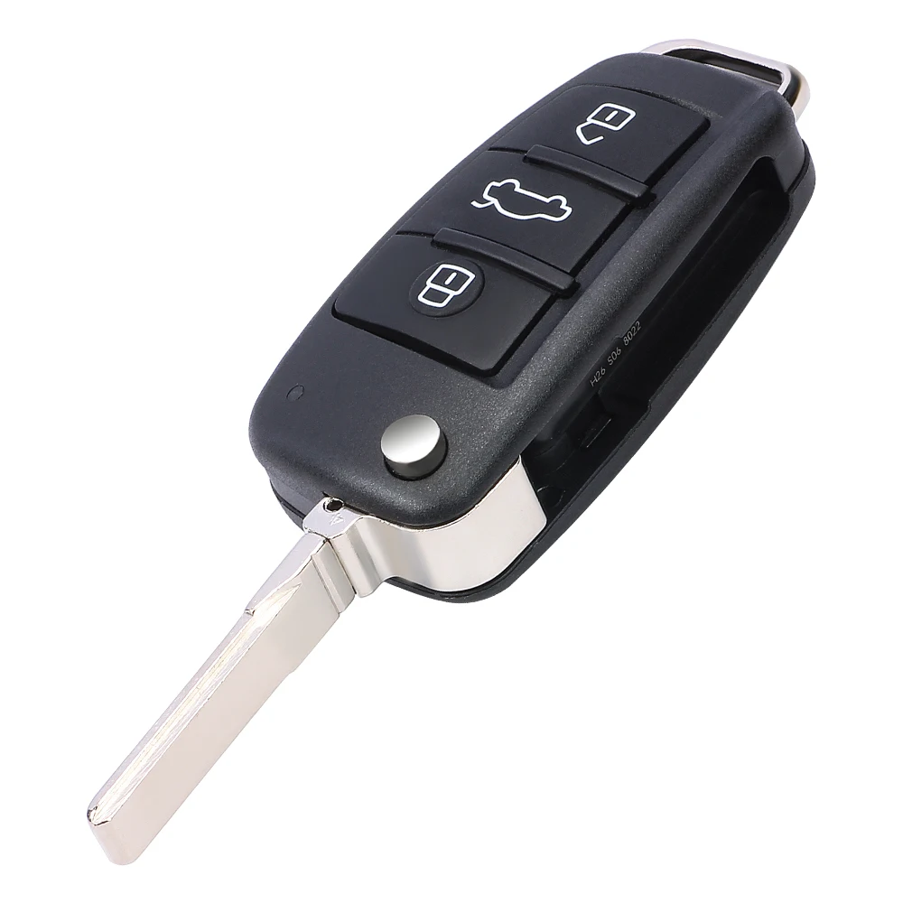 DIYKEY Flip Remote Car Key Fob 4 pulsanti per Audi A3 TT 2007 2008 2009 2010 315MHz ID48 Chip 8 p0 837 220E/muslimah