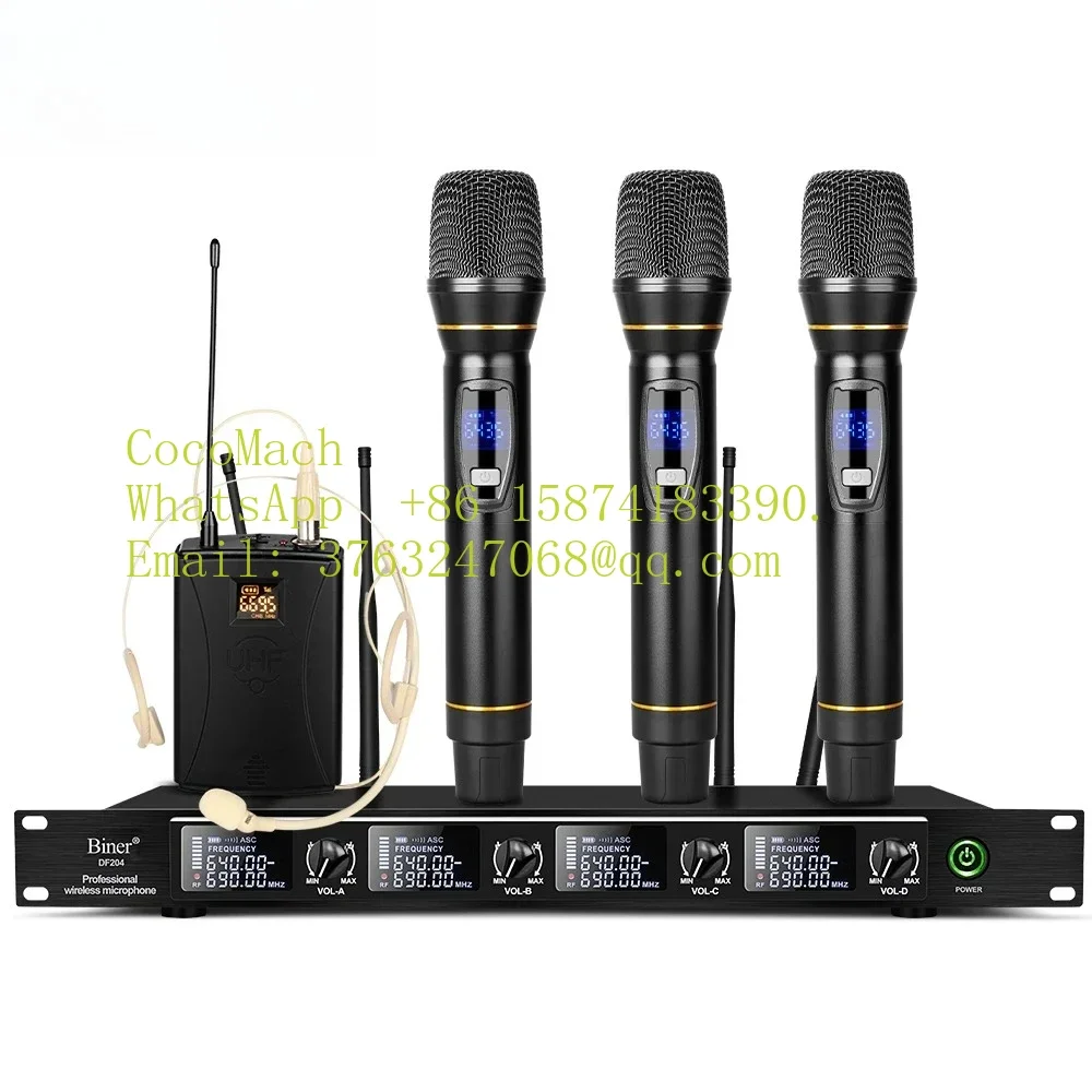 DF204 Professional Noise Cancelling UHF Wireless Lavalier Microphone Handheld Microphone System Low Price