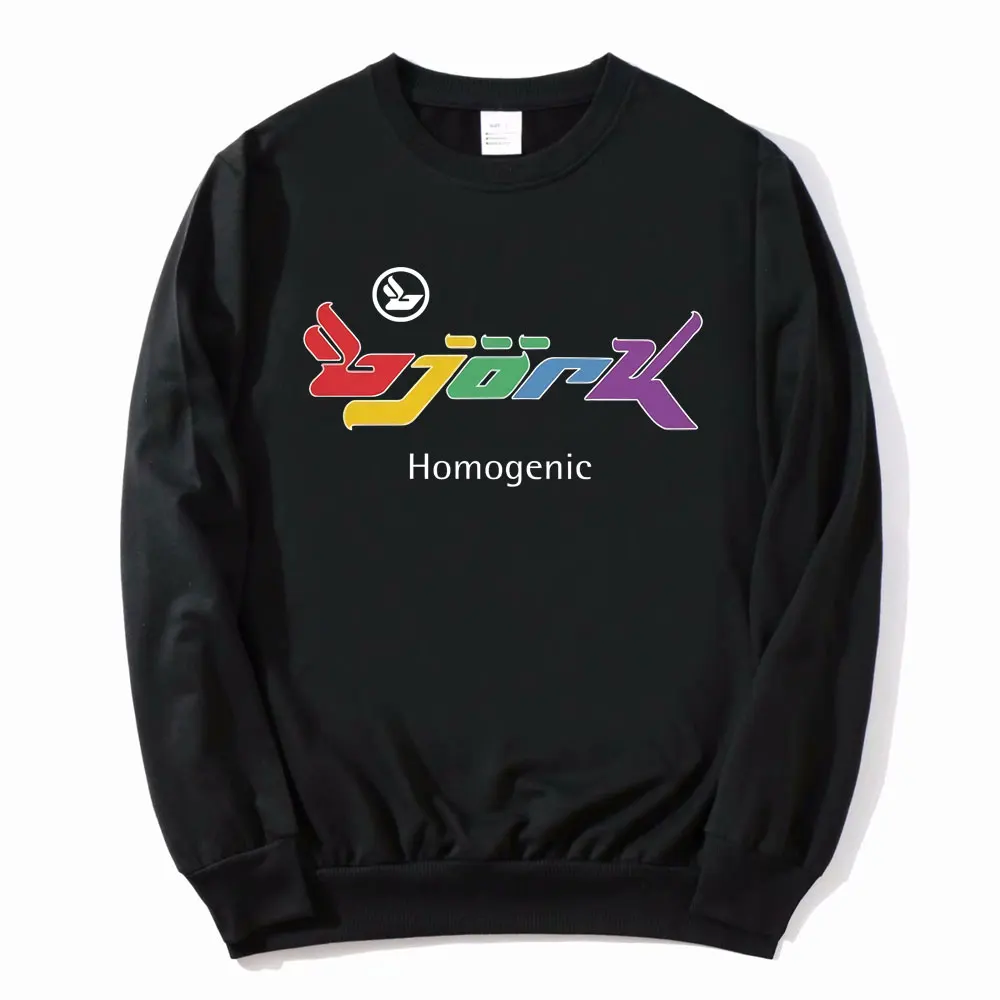 

Bjork Homogenic Rainbow Logo Print Sweatshirt Men Women Vinatge Oversized Sweatshirts Male Fashion Causal Long Sleeve Pullover