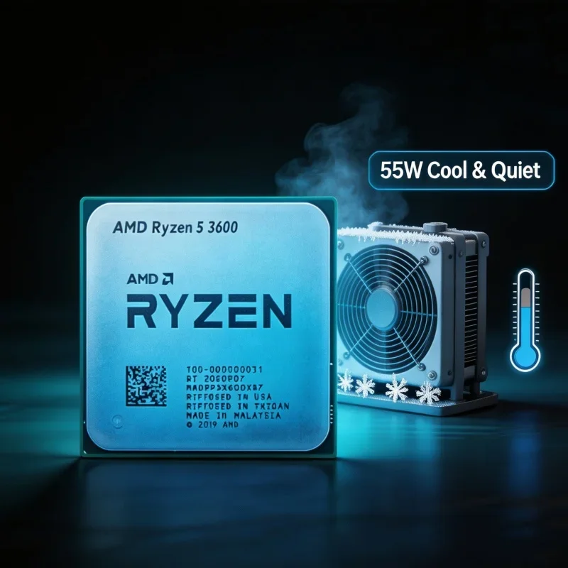 AMD Ryzen R5 3600 Media Center CPU 6 Core 12 Thread 3.6GHz 7nm 65W 32MB L3 AM4 Socket Desktop Processor