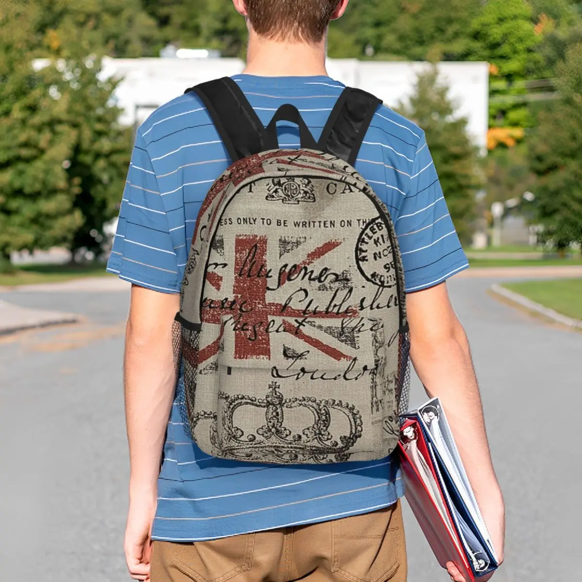 London Big Ben Vintage Postcard Backpack Student BookBag Kids School Bag Laptop Shoulder Bags for Men Women