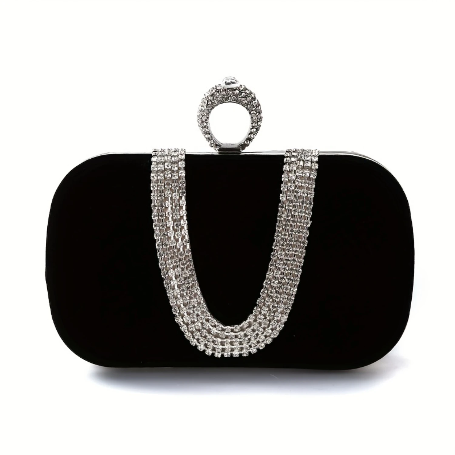 

Elegant Rhinestone Evening Bag, Classic Dinner Clutch Purse, Formal Banquet Handbag For Wedding Party Prom for Carnaval Music Fe