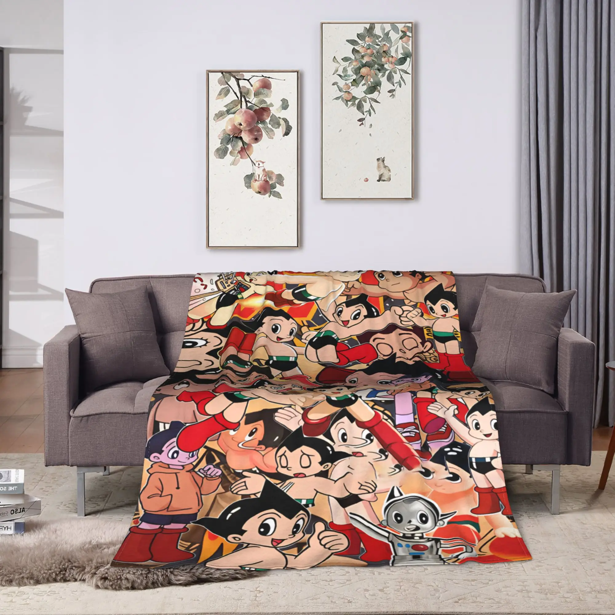 Astro Cartoon Boy Blanket  Super Soft Fluffy Plush Throw Blanket For Living Room Travel Flannel Bedspread Bed Cover