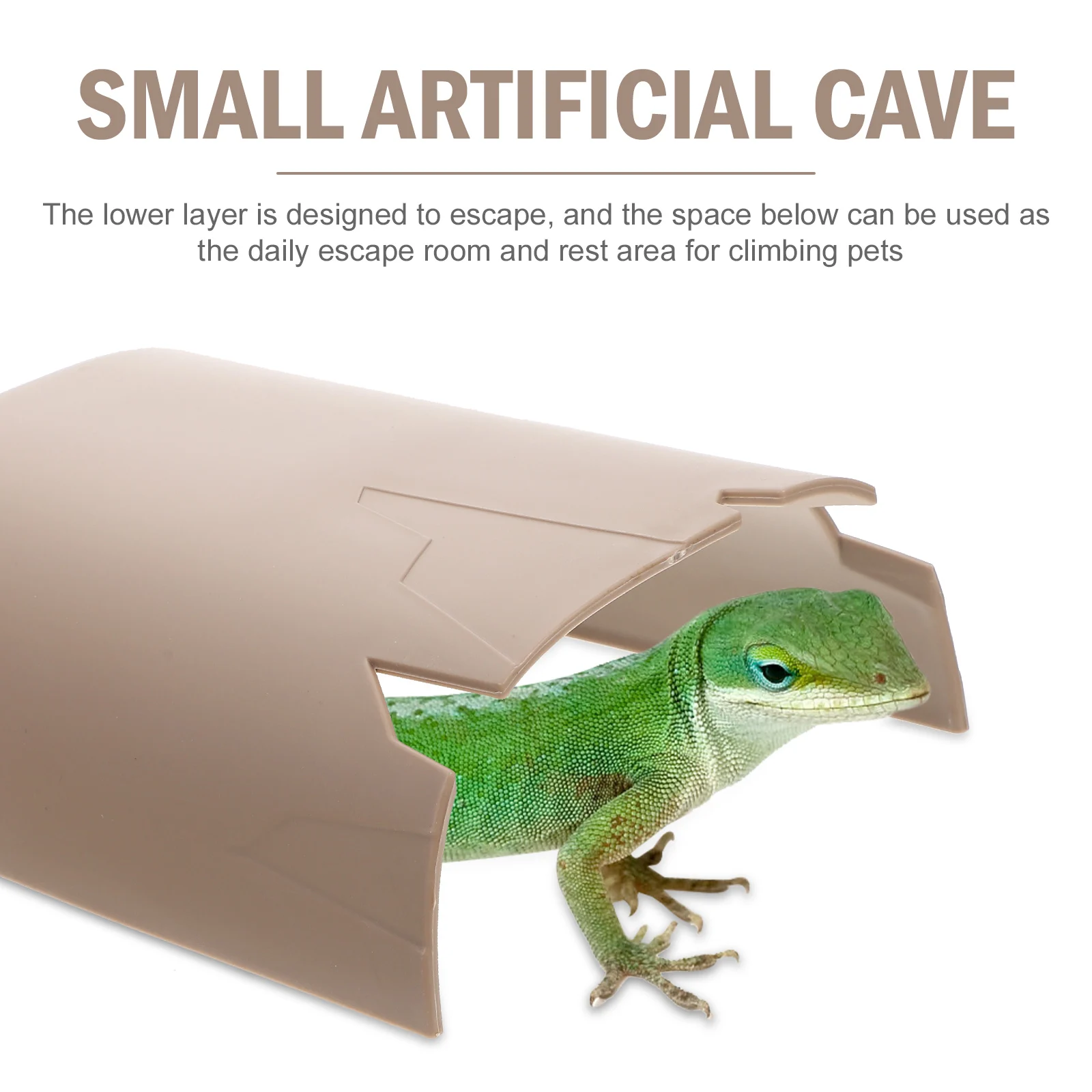 

Decorative Simulation Cave Plastic Fake Lizard Hiding Shelter For Reptile Sunbathing Resting Small Artificial Habitat Accessory
