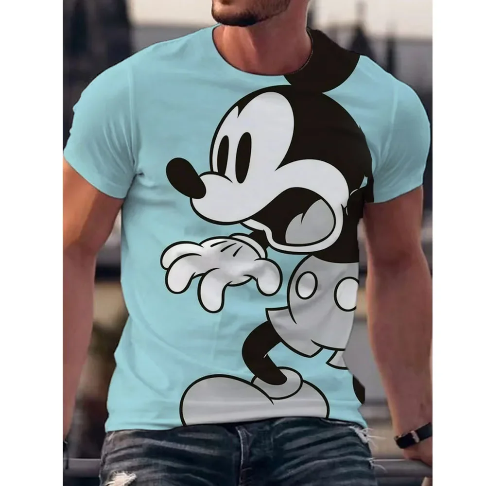 Casual Print Mens 3D T Shirt Disney Goofy Print Clothes Summer Short Sleeve Tee Harajuku Street T-Shirt Male O-Neck Pullover