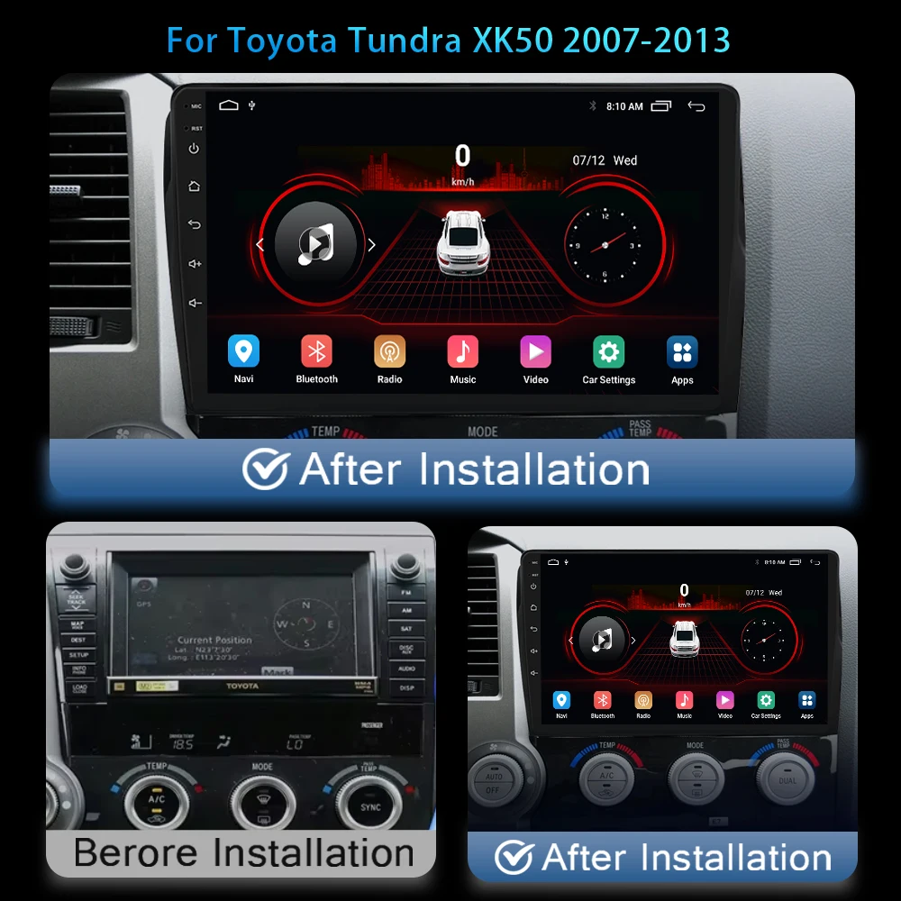 

Android 14 For Toyota Tundra XK50 2007 - 2013 Carplay Auto 4G WIFI GPS Car Radio Navigation Multimedia Video Player Stereo BT