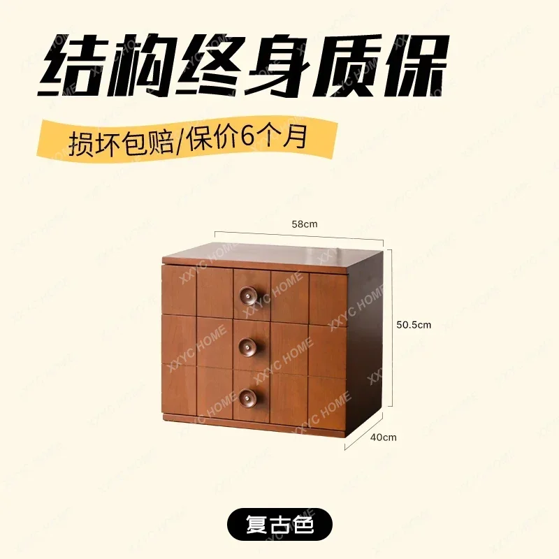 DV Medieval solid wood module chest cabinet bedroom household drawer cabinet retro creative storage storage TV cabinet